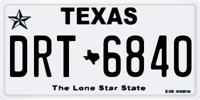 TX license plate DRT6840