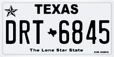 TX license plate DRT6845