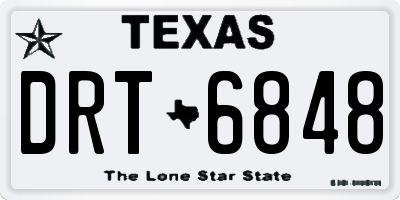 TX license plate DRT6848
