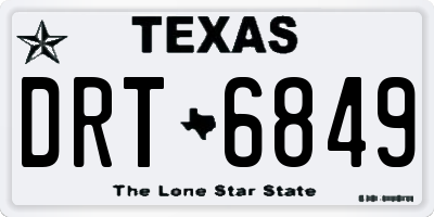 TX license plate DRT6849