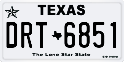TX license plate DRT6851