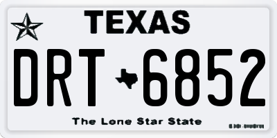 TX license plate DRT6852