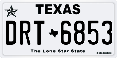 TX license plate DRT6853