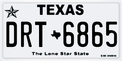 TX license plate DRT6865