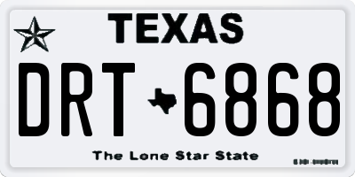 TX license plate DRT6868