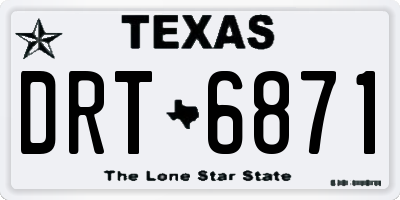 TX license plate DRT6871