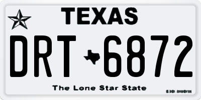 TX license plate DRT6872