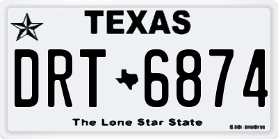 TX license plate DRT6874