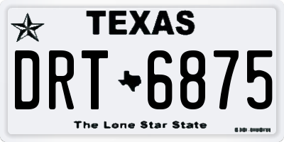 TX license plate DRT6875