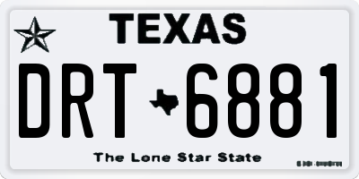 TX license plate DRT6881
