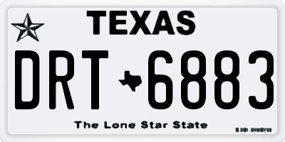 TX license plate DRT6883