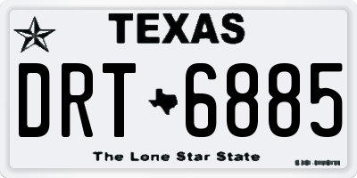 TX license plate DRT6885