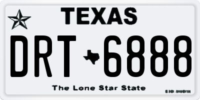 TX license plate DRT6888