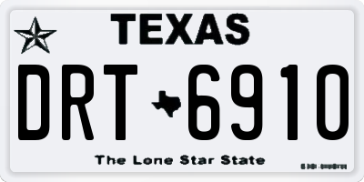 TX license plate DRT6910