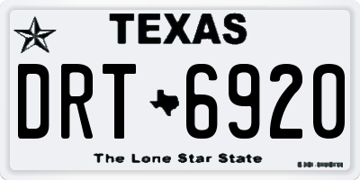 TX license plate DRT6920