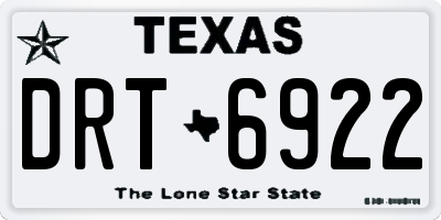 TX license plate DRT6922