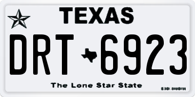 TX license plate DRT6923