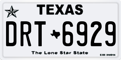 TX license plate DRT6929