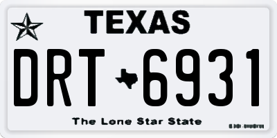 TX license plate DRT6931