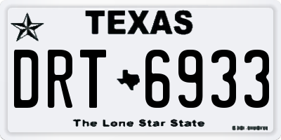 TX license plate DRT6933