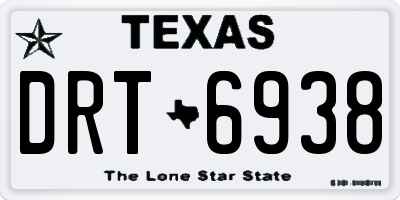 TX license plate DRT6938