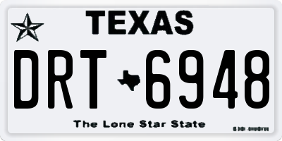 TX license plate DRT6948