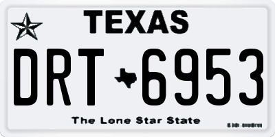 TX license plate DRT6953