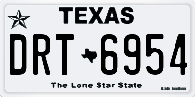 TX license plate DRT6954