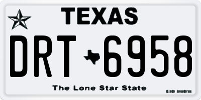 TX license plate DRT6958