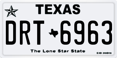 TX license plate DRT6963