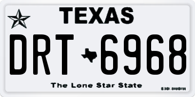 TX license plate DRT6968