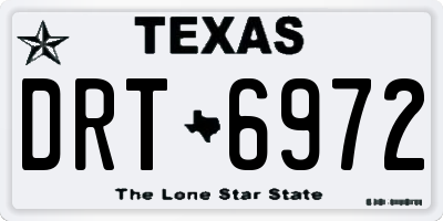 TX license plate DRT6972