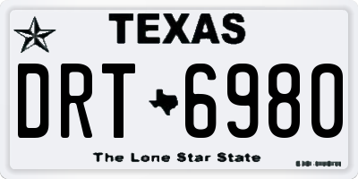 TX license plate DRT6980