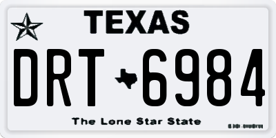 TX license plate DRT6984