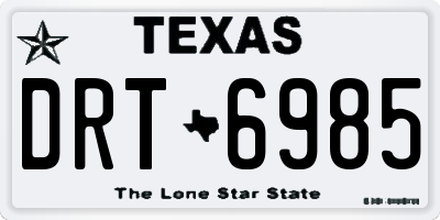 TX license plate DRT6985