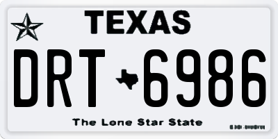 TX license plate DRT6986