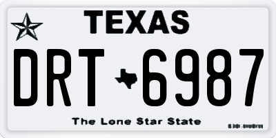 TX license plate DRT6987