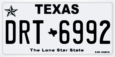 TX license plate DRT6992
