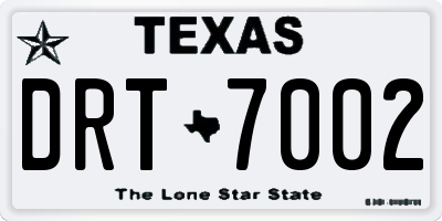 TX license plate DRT7002