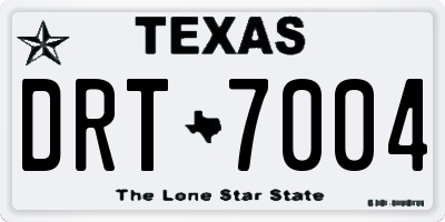 TX license plate DRT7004