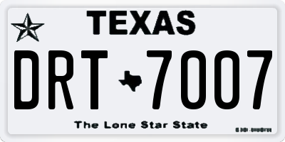 TX license plate DRT7007