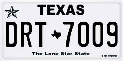 TX license plate DRT7009