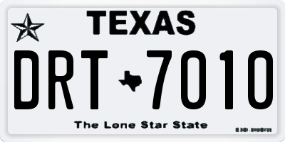 TX license plate DRT7010