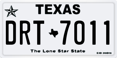 TX license plate DRT7011