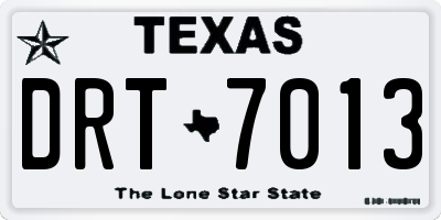TX license plate DRT7013