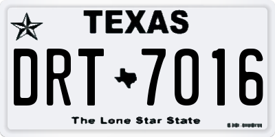 TX license plate DRT7016