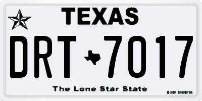 TX license plate DRT7017