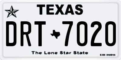 TX license plate DRT7020