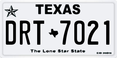 TX license plate DRT7021