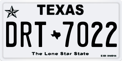 TX license plate DRT7022